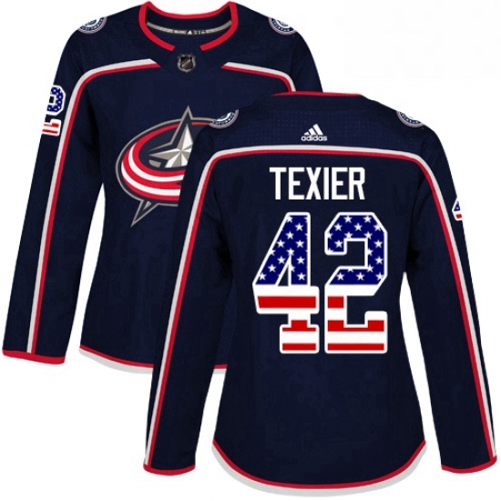 Womens Adidas Columbus Blue Jackets 42 Alexandre Texier Authentic Navy Blue USA Flag Fashion NHL Jersey Womens Adidas Columbus Blue Jackets 42 Alexandre Texier Authentic Navy Blue USA Flag Fashion NHL Jersey