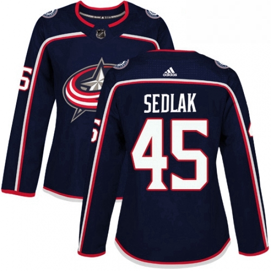 Womens Adidas Columbus Blue Jackets 45 Lukas Sedlak Authentic Navy Blue Home NHL Jersey Womens Adidas Columbus Blue Jackets 45 Lukas Sedlak Authentic Navy Blue Home NHL Jersey