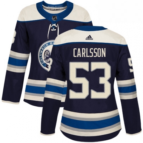 Womens Adidas Columbus Blue Jackets 53 Gabriel Carlsson Authentic Navy Blue Alternate NHL Jersey Womens Adidas Columbus Blue Jackets 53 Gabriel Carlsson Authentic Navy Blue Alternate NHL Jersey