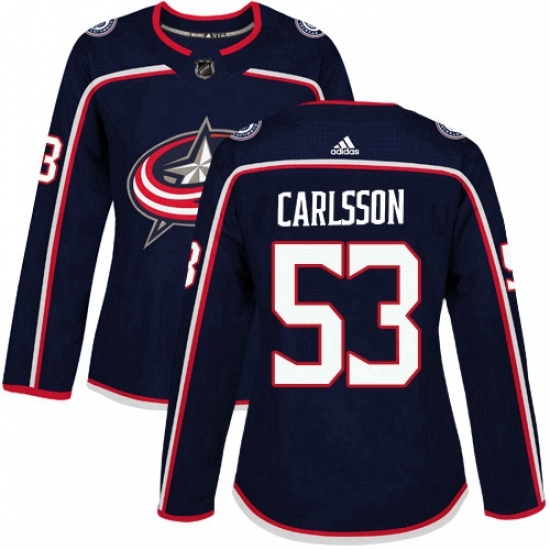Womens Adidas Columbus Blue Jackets 53 Gabriel Carlsson Premier Navy Blue Home NHL Jersey Womens Adidas Columbus Blue Jackets 53 Gabriel Carlsson Premier Navy Blue Home NHL Jersey