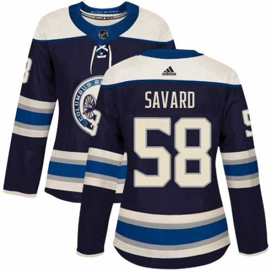 Womens Adidas Columbus Blue Jackets 58 David Savard Authentic Navy Blue Alternate NHL Jersey Womens Adidas Columbus Blue Jackets 58 David Savard Authentic Navy Blue Alternate NHL Jersey