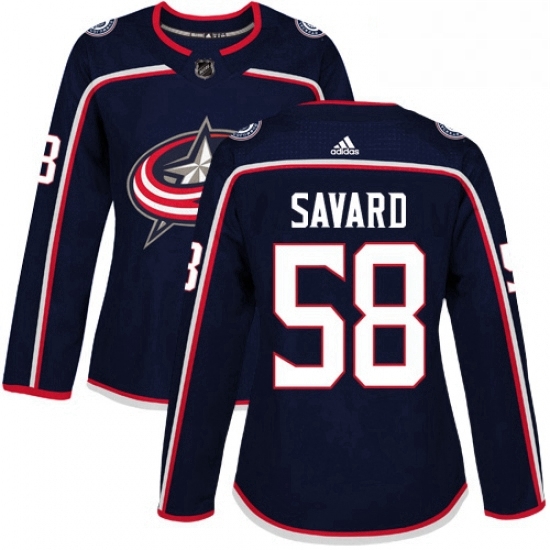Womens Adidas Columbus Blue Jackets 58 David Savard Authentic Navy Blue Home NHL Jersey Womens Adidas Columbus Blue Jackets 58 David Savard Authentic Navy Blue Home NHL Jersey