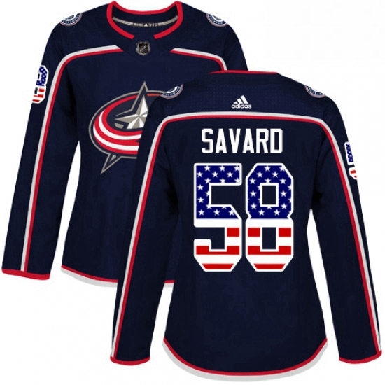 Womens Adidas Columbus Blue Jackets 58 David Savard Authentic Navy Blue USA Flag Fashion NHL Jersey Womens Adidas Columbus Blue Jackets 58 David Savard Authentic Navy Blue USA Flag Fashion NHL Jersey
