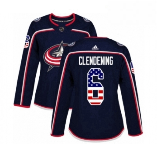 Womens Adidas Columbus Blue Jackets 6 Adam Clendening Authentic Navy Blue USA Flag Fashion NHL Jersey Womens Adidas Columbus Blue Jackets 6 Adam Clendening Authentic Navy Blue USA Flag Fashion NHL Jersey