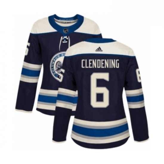 Womens Adidas Columbus Blue Jackets 6 Adam Clendening Premier Navy Blue Alternate NHL Jersey Womens Adidas Columbus Blue Jackets 6 Adam Clendening Premier Navy Blue Alternate NHL Jersey