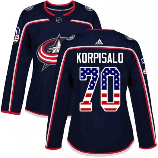 Womens Adidas Columbus Blue Jackets 70 Joonas Korpisalo Authentic Navy Blue USA Flag Fashion NHL Jersey Womens Adidas Columbus Blue Jackets 70 Joonas Korpisalo Authentic Navy Blue USA Flag Fashion NHL Jersey