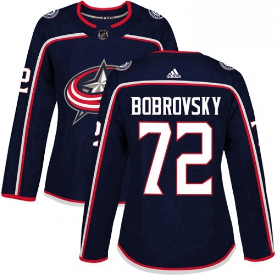 Womens Adidas Columbus Blue Jackets 72 Sergei Bobrovsky Authentic Navy Blue Home NHL Jersey Womens Adidas Columbus Blue Jackets 72 Sergei Bobrovsky Authentic Navy Blue Home NHL Jersey