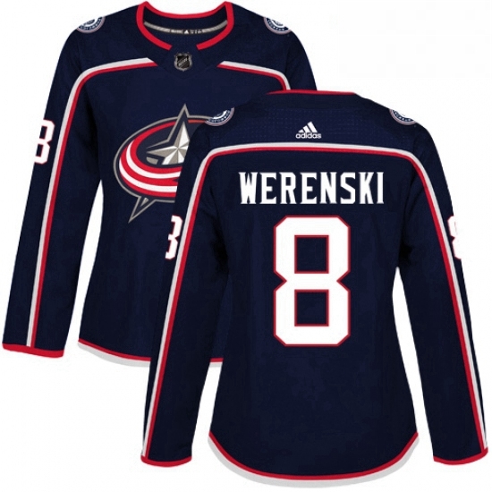 Womens Adidas Columbus Blue Jackets 8 Zach Werenski Premier Navy Blue Home NHL Jersey Womens Adidas Columbus Blue Jackets 8 Zach Werenski Premier Navy Blue Home NHL Jersey
