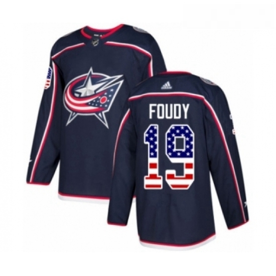 Youth Adidas Columbus Blue Jackets 19 Liam Foudy Authentic Navy Blue USA Flag Fashion NHL Jersey Youth Adidas Columbus Blue Jackets 19 Liam Foudy Authentic Navy Blue USA Flag Fashion NHL Jersey