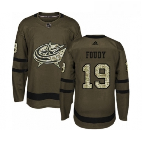 Youth Adidas Columbus Blue Jackets 19 Liam Foudy Premier Green Salute to Service NHL Jersey Youth Adidas Columbus Blue Jackets 19 Liam Foudy Premier Green Salute to Service NHL Jersey