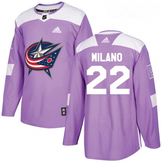 Youth Adidas Columbus Blue Jackets 22 Sonny Milano Authentic Purple Fights Cancer Practice NHL Jersey Youth Adidas Columbus Blue Jackets 22 Sonny Milano Authentic Purple Fights Cancer Practice NHL Jersey