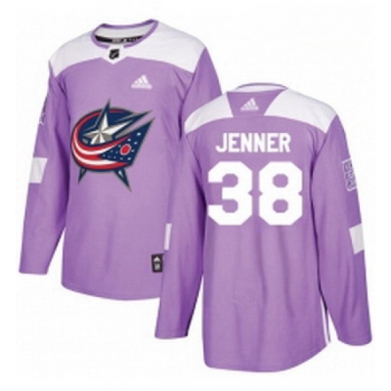 Youth Adidas Columbus Blue Jackets 38 Boone Jenner Authentic Purple Fights Cancer Practice NHL Jersey Youth Adidas Columbus Blue Jackets 38 Boone Jenner Authentic Purple Fights Cancer Practice NHL Jersey