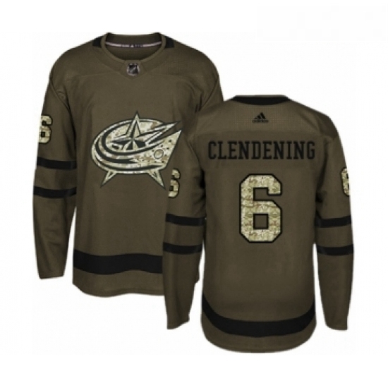 Youth Adidas Columbus Blue Jackets 6 Adam Clendening Premier Green Salute to Service NHL Jersey Youth Adidas Columbus Blue Jackets 6 Adam Clendening Premier Green Salute to Service NHL Jersey