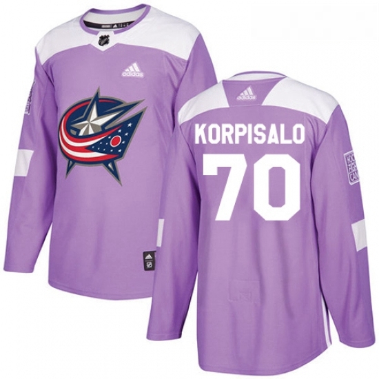 Youth Adidas Columbus Blue Jackets 70 Joonas Korpisalo Authentic Purple Fights Cancer Practice NHL Jersey Youth Adidas Columbus Blue Jackets 70 Joonas Korpisalo Authentic Purple Fights Cancer Practice NHL Jersey