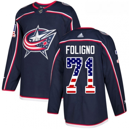 Youth Adidas Columbus Blue Jackets 71 Nick Foligno Authentic Navy Blue USA Flag Fashion NHL Jersey Youth Adidas Columbus Blue Jackets 71 Nick Foligno Authentic Navy Blue USA Flag Fashion NHL Jersey