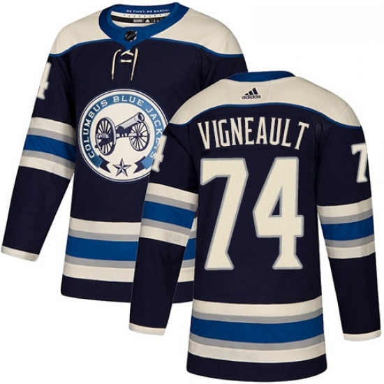 Youth Adidas Columbus Blue Jackets 74 Sam Vigneault Authentic Navy Blue Alternate NHL Jersey Youth Adidas Columbus Blue Jackets 74 Sam Vigneault Authentic Navy Blue Alternate NHL Jersey
