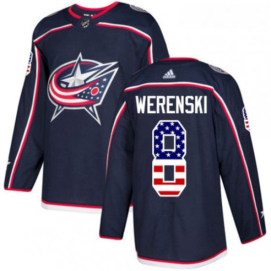 Youth Adidas Columbus Blue Jackets 8 Zach Werenski Authentic Navy Blue USA Flag Fashion NHL Jersey Youth Adidas Columbus Blue Jackets 8 Zach Werenski Authentic Navy Blue USA Flag Fashion NHL Jersey