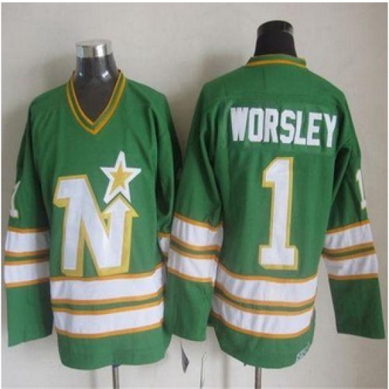 Dallas Stars #1 Gump Worsley Green CCM Throwback Stitched NHL Jersey Dallas Stars #1 Gump Worsley Green CCM Throwback Stitched NHL Jersey