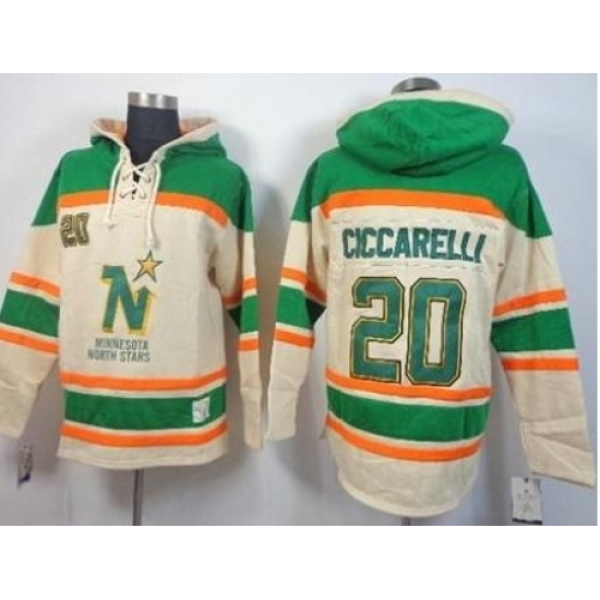 Dalls Stars #20 Dino Ciccarelli Cream Stitched NHL Sawyer Hooded Sweatshirt Dalls Stars #20 Dino Ciccarelli Cream Stitched NHL Sawyer Hooded Sweatshirt