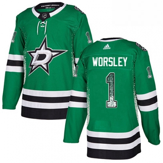 Mens Adidas Dallas Stars 1 Gump Worsley Authentic Green Drift Fashion NHL Jersey Mens Adidas Dallas Stars 1 Gump Worsley Authentic Green Drift Fashion NHL Jersey