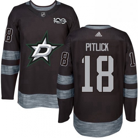 Mens Adidas Dallas Stars 18 Tyler Pitlick Authentic Black 1917 2017 100th Anniversary NHL Jersey Mens Adidas Dallas Stars 18 Tyler Pitlick Authentic Black 1917 2017 100th Anniversary NHL Jersey
