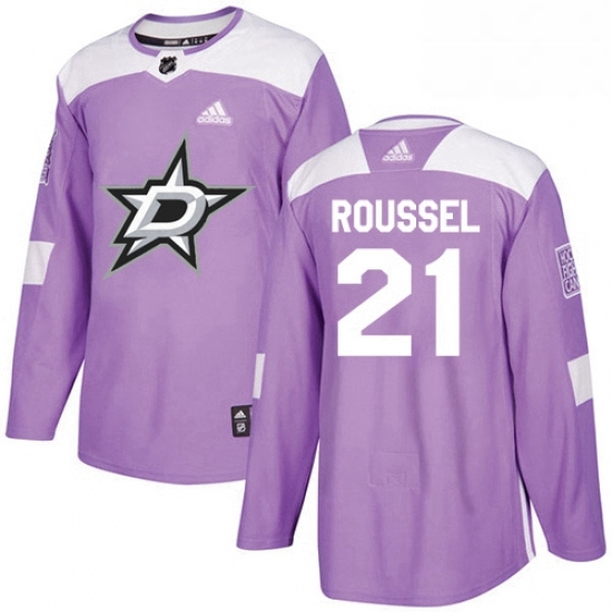 Mens Adidas Dallas Stars 21 Antoine Roussel Authentic Purple Fights Cancer Practice NHL Jersey Mens Adidas Dallas Stars 21 Antoine Roussel Authentic Purple Fights Cancer Practice NHL Jersey