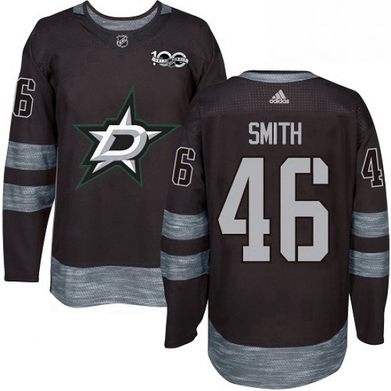 Mens Adidas Dallas Stars 46 Gemel Smith Authentic Black 1917 2017 100th Anniversary NHL Jersey Mens Adidas Dallas Stars 46 Gemel Smith Authentic Black 1917 2017 100th Anniversary NHL Jersey