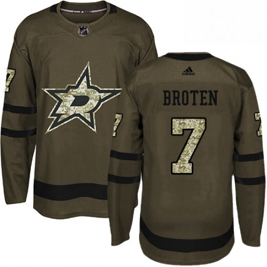 Mens Adidas Dallas Stars 7 Neal Broten Premier Green Salute to Service NHL Jersey Mens Adidas Dallas Stars 7 Neal Broten Premier Green Salute to Service NHL Jersey
