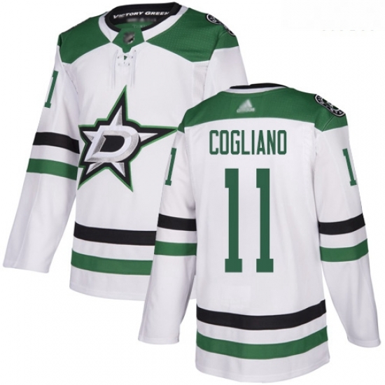 Stars #11 Andrew Cogliano White Road Authentic Stitched Hockey Jersey Stars #11 Andrew Cogliano White Road Authentic Stitched Hockey Jersey