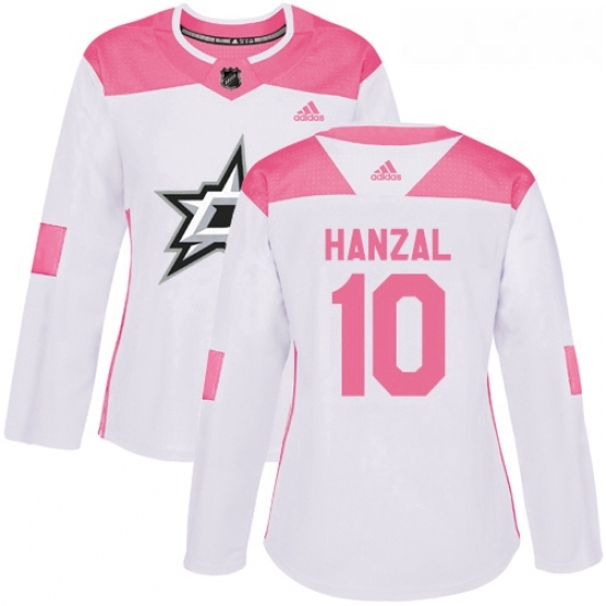 Womens Adidas Dallas Stars 10 Martin Hanzal Authentic WhitePink Fashion NHL Jersey Womens Adidas Dallas Stars 10 Martin Hanzal Authentic WhitePink Fashion NHL Jersey