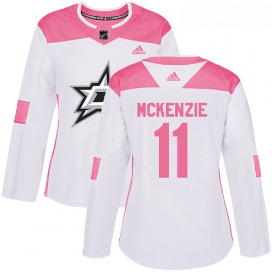 Womens Adidas Dallas Stars 11 Curtis McKenzie Authentic WhitePink Fashion NHL Jersey Womens Adidas Dallas Stars 11 Curtis McKenzie Authentic WhitePink Fashion NHL Jersey