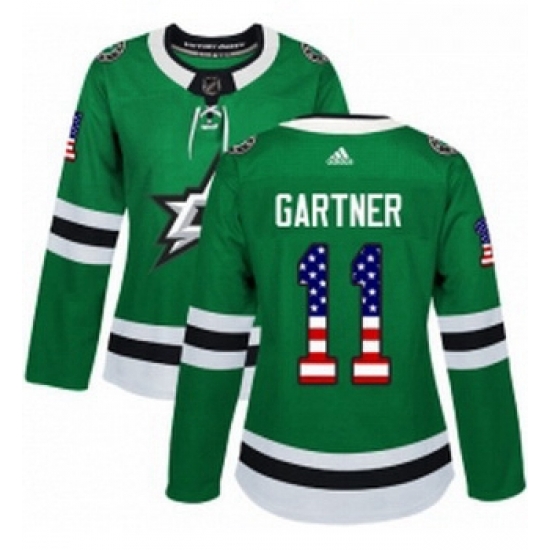 Womens Adidas Dallas Stars 11 Mike Gartner Authentic Green USA Flag Fashion NHL Jersey Womens Adidas Dallas Stars 11 Mike Gartner Authentic Green USA Flag Fashion NHL Jersey