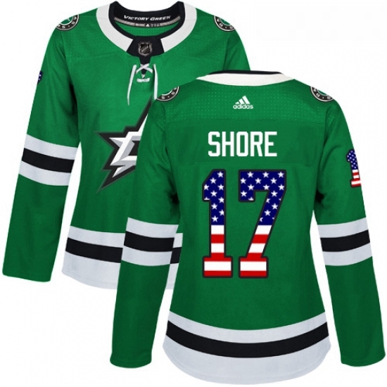 Womens Adidas Dallas Stars 17 Devin Shore Authentic Green USA Flag Fashion NHL Jersey Womens Adidas Dallas Stars 17 Devin Shore Authentic Green USA Flag Fashion NHL Jersey