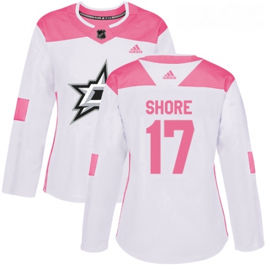 Womens Adidas Dallas Stars 17 Devin Shore Authentic WhitePink Fashion NHL Jersey Womens Adidas Dallas Stars 17 Devin Shore Authentic WhitePink Fashion NHL Jersey