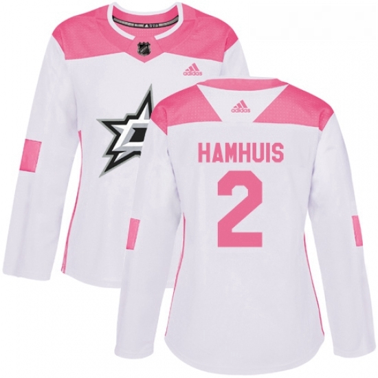 Womens Adidas Dallas Stars 2 Dan Hamhuis Authentic WhitePink Fashion NHL Jersey Womens Adidas Dallas Stars 2 Dan Hamhuis Authentic WhitePink Fashion NHL Jersey