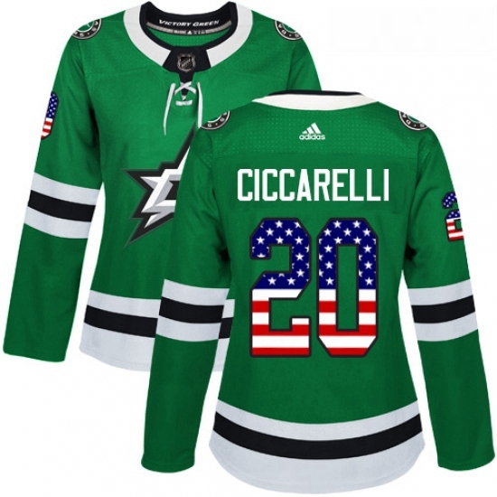 Womens Adidas Dallas Stars 20 Dino Ciccarelli Authentic Green USA Flag Fashion NHL Jersey Womens Adidas Dallas Stars 20 Dino Ciccarelli Authentic Green USA Flag Fashion NHL Jersey