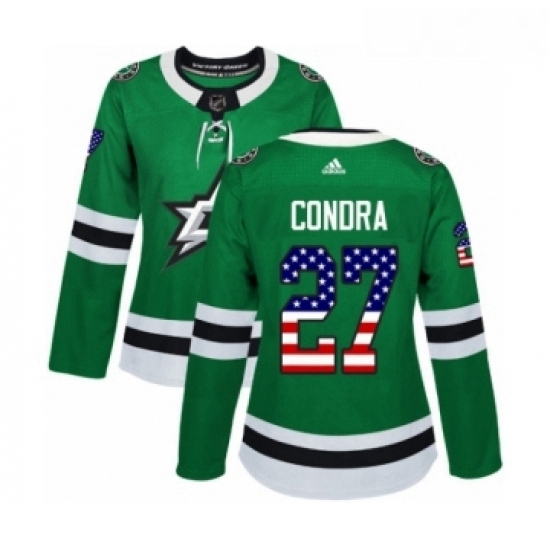 Womens Adidas Dallas Stars 27 Erik Condra Authentic Green USA Flag Fashion NHL Jersey Womens Adidas Dallas Stars 27 Erik Condra Authentic Green USA Flag Fashion NHL Jersey