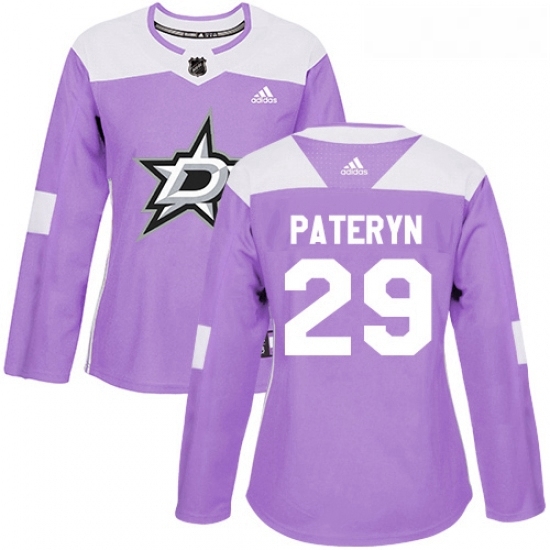 Womens Adidas Dallas Stars 29 Greg Pateryn Authentic Purple Fights Cancer Practice NHL Jersey Womens Adidas Dallas Stars 29 Greg Pateryn Authentic Purple Fights Cancer Practice NHL Jersey