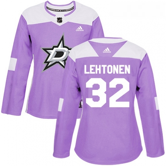 Womens Adidas Dallas Stars 32 Kari Lehtonen Authentic Purple Fights Cancer Practice NHL Jersey Womens Adidas Dallas Stars 32 Kari Lehtonen Authentic Purple Fights Cancer Practice NHL Jersey