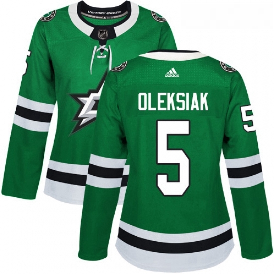 Womens Adidas Dallas Stars 5 Jamie Oleksiak Authentic Green Home NHL Jersey Womens Adidas Dallas Stars 5 Jamie Oleksiak Authentic Green Home NHL Jersey