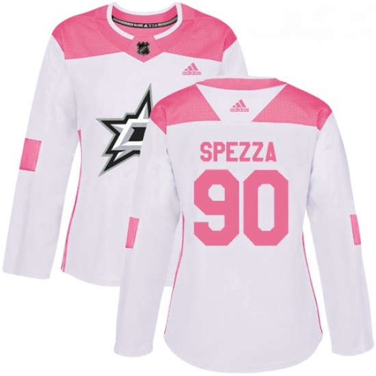 Womens Adidas Dallas Stars 90 Jason Spezza Authentic WhitePink Fashion NHL Jersey Womens Adidas Dallas Stars 90 Jason Spezza Authentic WhitePink Fashion NHL Jersey