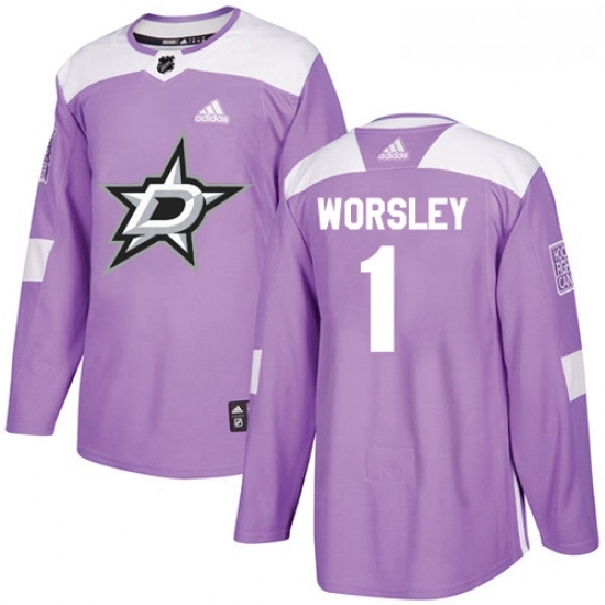 Youth Adidas Dallas Stars 1 Gump Worsley Authentic Purple Fights Cancer Practice NHL Jersey Youth Adidas Dallas Stars 1 Gump Worsley Authentic Purple Fights Cancer Practice NHL Jersey