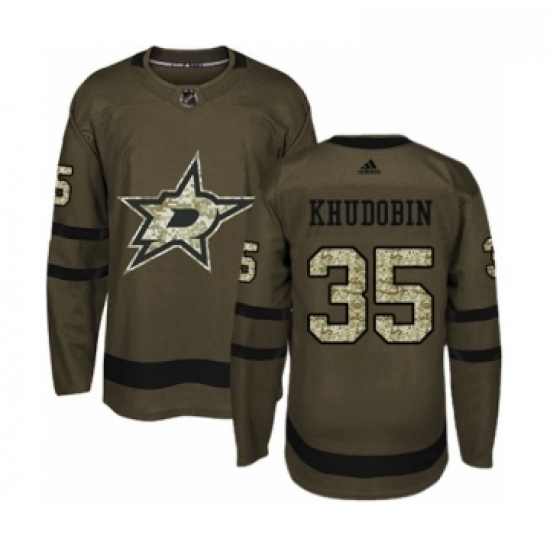 Youth Adidas Dallas Stars 35 Anton Khudobin Premier Green Salute to Service NHL Jersey Youth Adidas Dallas Stars 35 Anton Khudobin Premier Green Salute to Service NHL Jersey