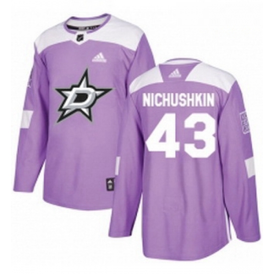 Youth Adidas Dallas Stars 43 Valeri Nichushkin Authentic Purple Fights Cancer Practice NHL Jersey Youth Adidas Dallas Stars 43 Valeri Nichushkin Authentic Purple Fights Cancer Practice NHL Jersey
