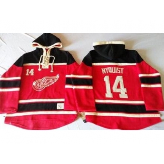 Detroit Red Wings 14 Gustav Nyquist Red Sawyer Hooded Sweatshirt Stitched NHL Jersey Detroit Red Wings 14 Gustav Nyquist Red Sawyer Hooded Sweatshirt Stitched NHL Jersey