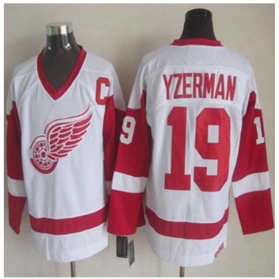 Detroit Red Wings #19 Steve Yzerman White CCM Throwback Stitched NHL jersey Detroit Red Wings #19 Steve Yzerman White CCM Throwback Stitched NHL jersey