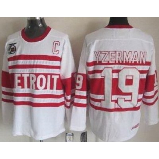 Detroit Red Wings 19# Yzerman White 75TH CCM NHL Jerseys Detroit Red Wings 19# Yzerman White 75TH CCM NHL Jerseys