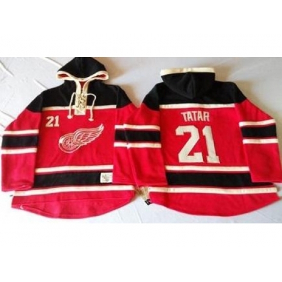 Detroit Red Wings 21 Tomas Tatar Red Sawyer Hooded Sweatshirt Stitched NHL Jersey Detroit Red Wings 21 Tomas Tatar Red Sawyer Hooded Sweatshirt Stitched NHL Jersey