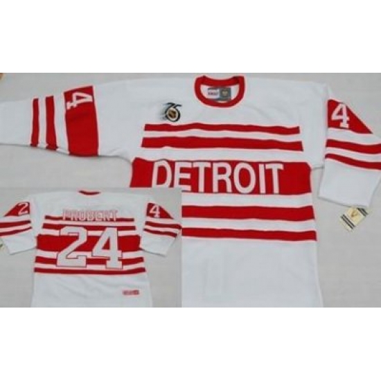 Detroit Red Wings #24 PROBERT White CCM Throwback Jersey Detroit Red Wings #24 PROBERT White CCM Throwback Jersey