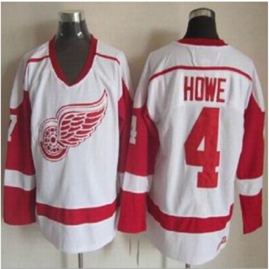 Detroit Red Wings #4 Gordie Howe White CCM Throwback Stitched NHL Jersey Detroit Red Wings #4 Gordie Howe White CCM Throwback Stitched NHL Jersey